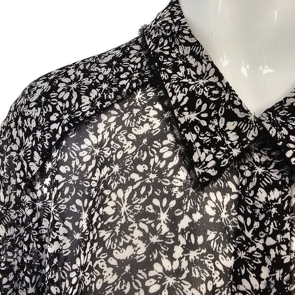 Dorothee Schumacher Symbolic Innocence Black White Printed Blouse Size 5 US 10 - Picture 13 of 14